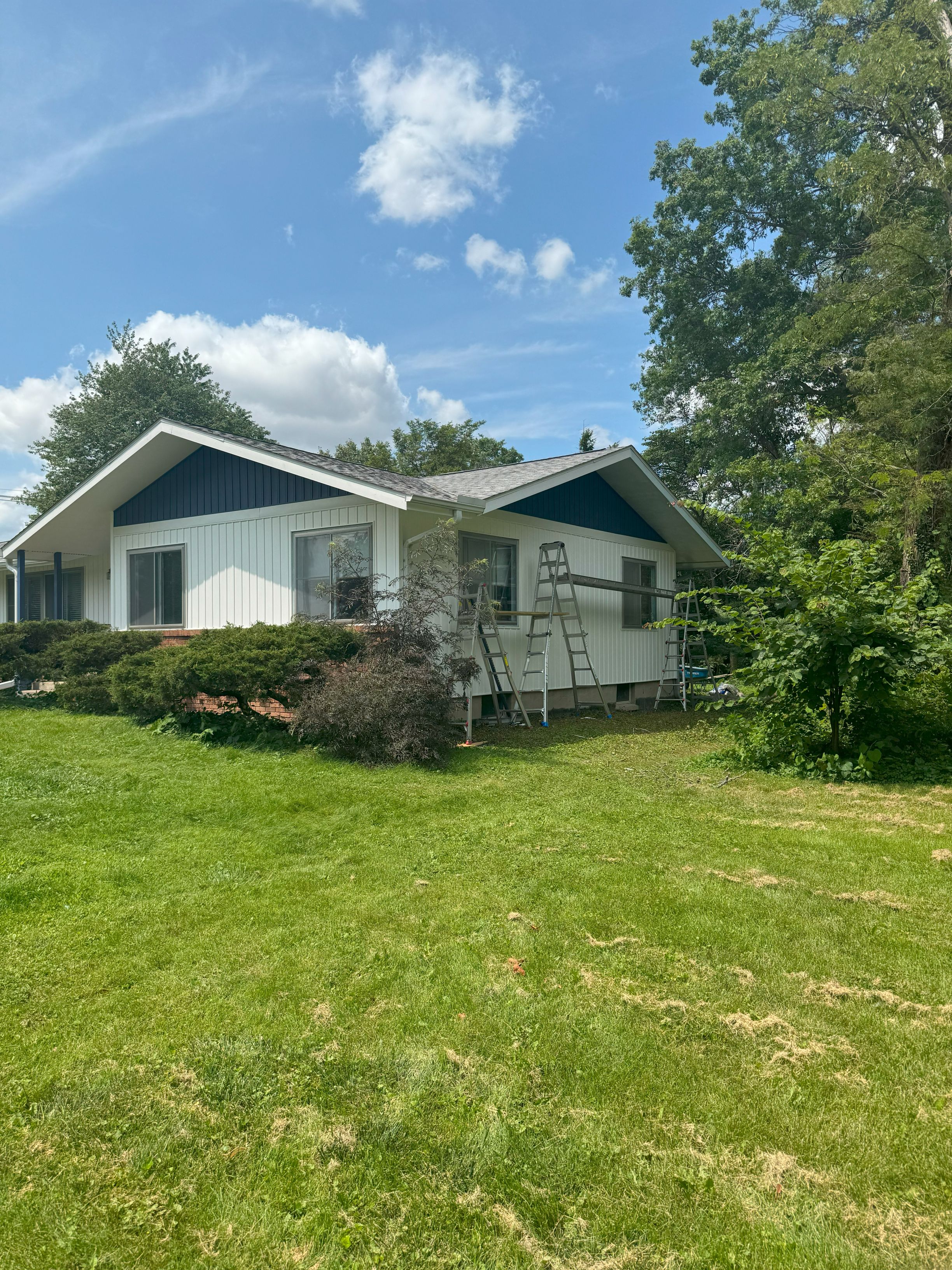 New siding installation