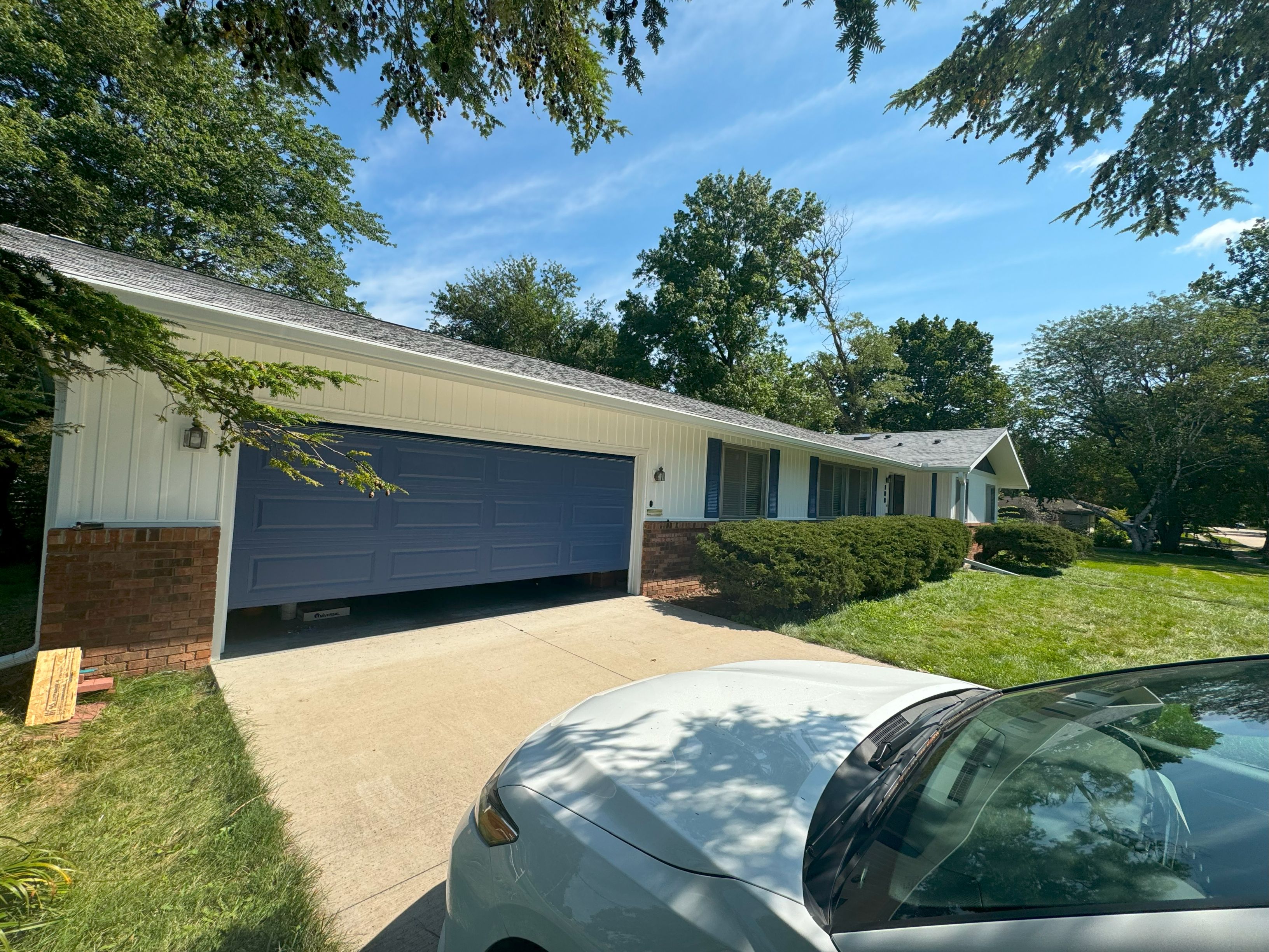 New siding with two car garage
