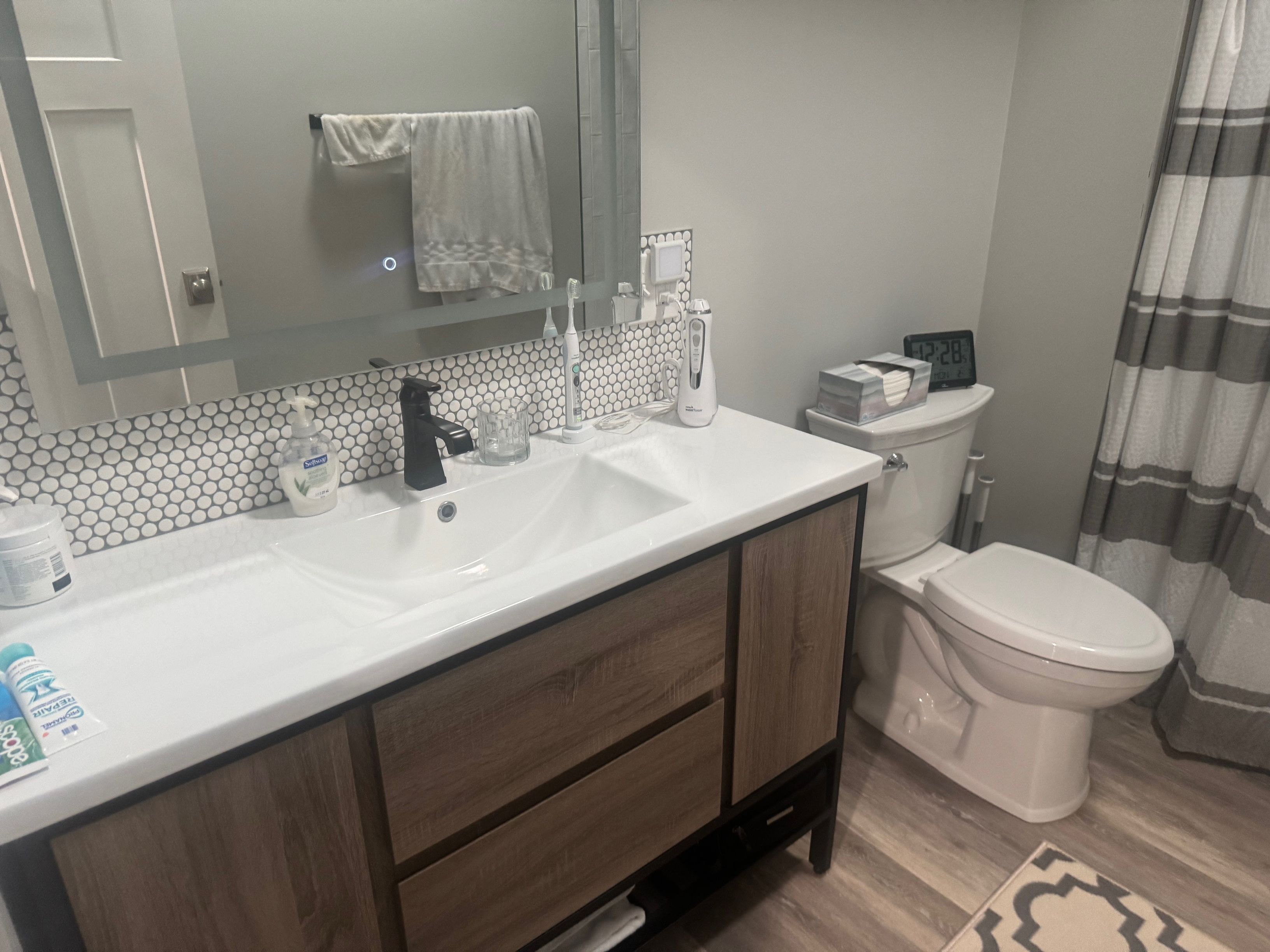 Bathroom Remodel with Accent Backsplash