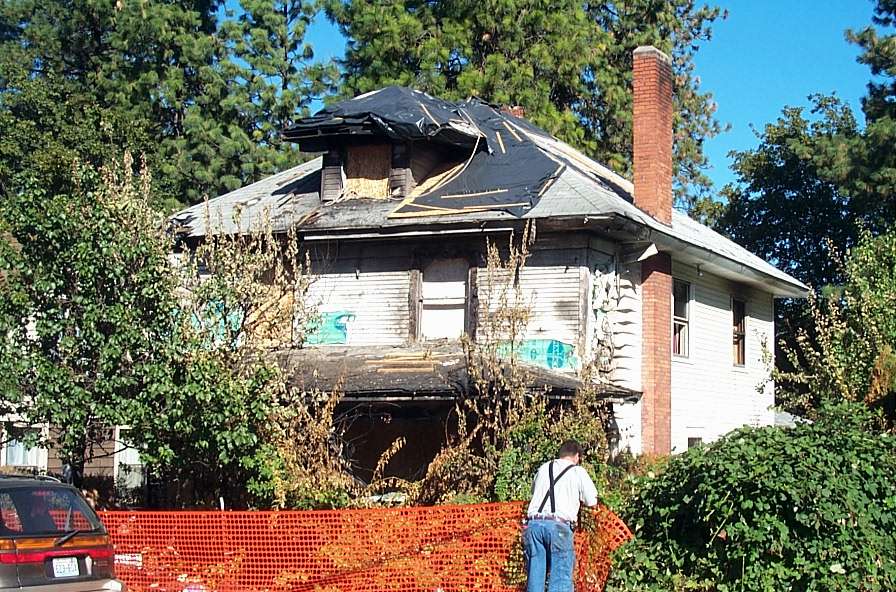 Home Damaged by Water and Fire Needs Repair and Renovation